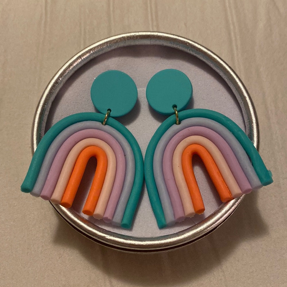 New Pastel Clay Rainbow Earrings